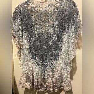 Elegant Lace V-Neck Top - Gray by Mel &Mo